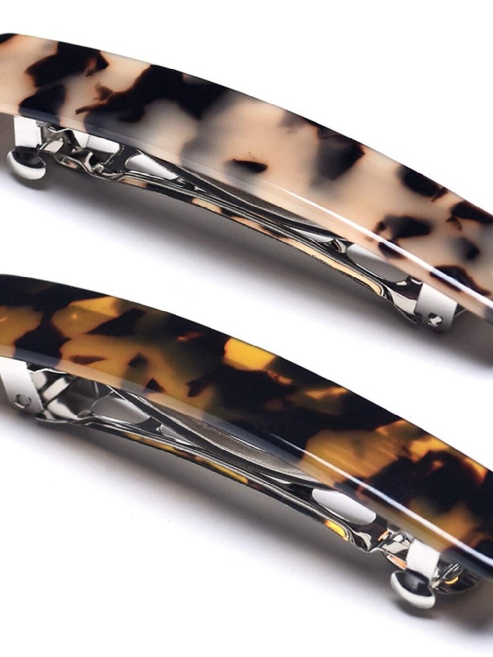 2PCS French Design Hair Barrette Tortoise Shell Celluloid Rectangle Hair Clips f